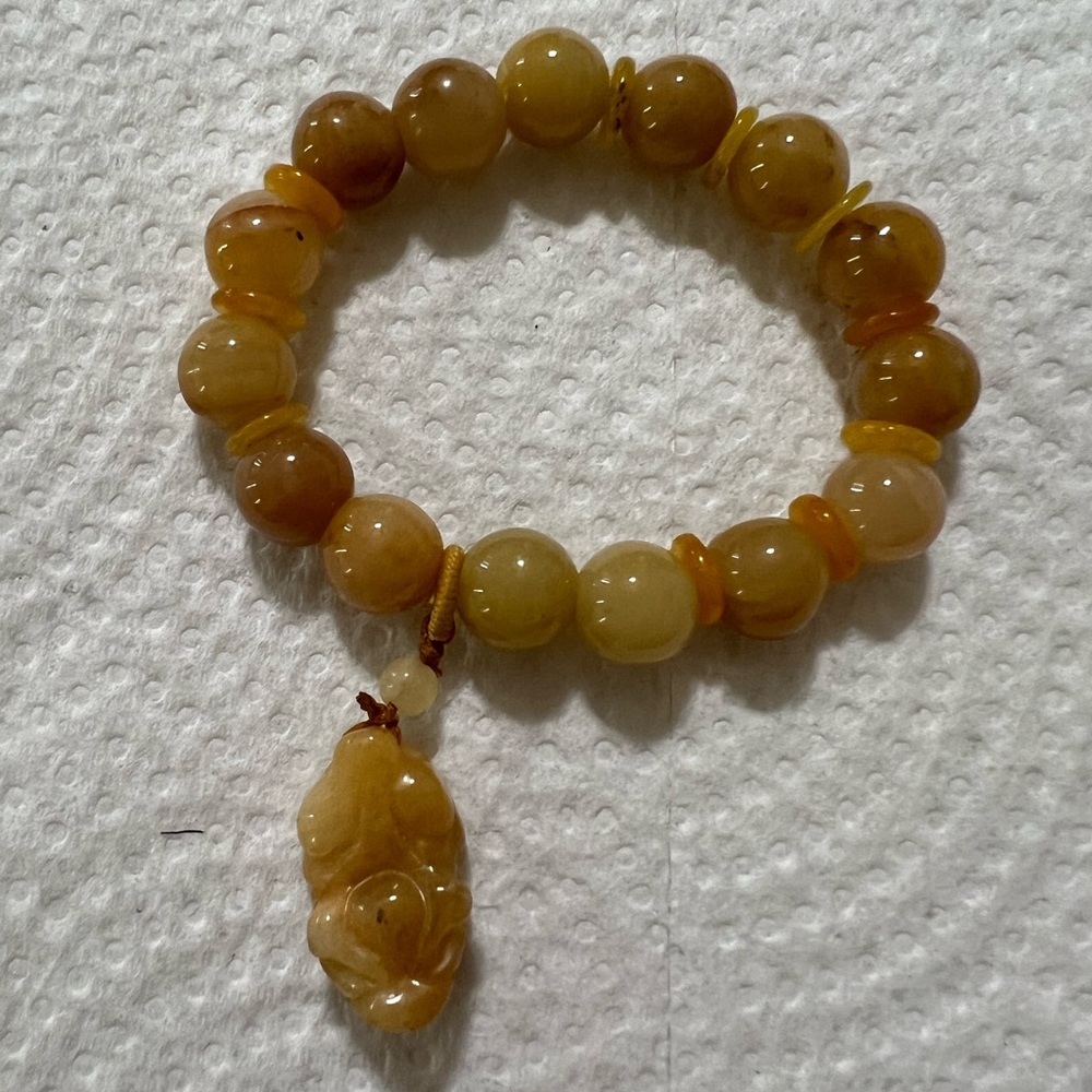 Vintage rare carved jade bracelet